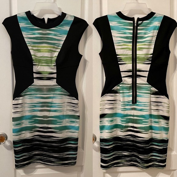 GUC SCUBA DRESS. STRIPED, SLEEVELESS UNLINED DRESS. Makes the perfect silhouette - Picture 2 of 11